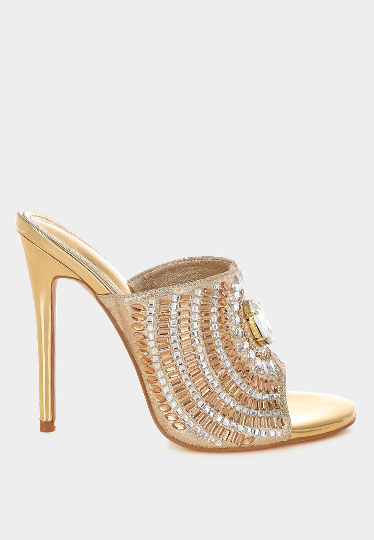 Boska Metallic Slip On Stiletto Heels