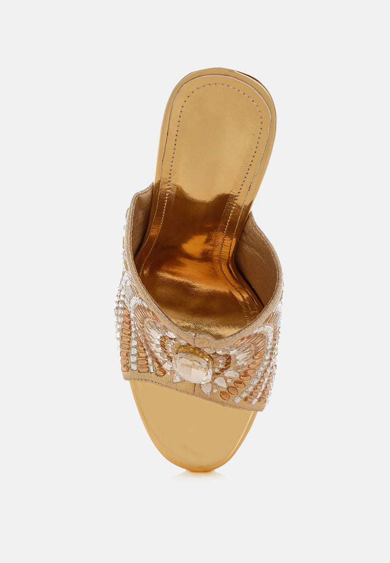 Boska Metallic Slip On Stiletto Heels