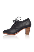 Lace Oxford Leather Heels