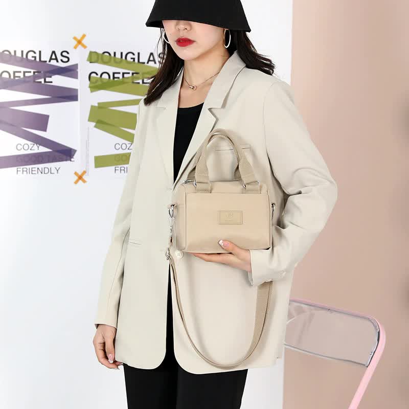 NNEDSZ 0486# Green Multifunctional Nylon Shoulder Bag - Lightweight and Spacious Handbag for Women, 27x18x14cm
