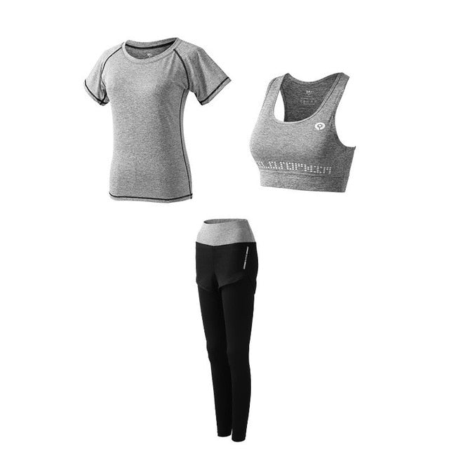 5Pcs Women's Yoga Sets Outdoor Running Yoga Quick Dry