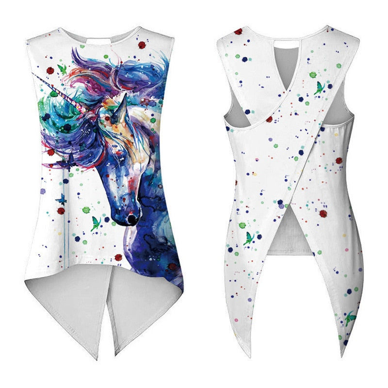 Summer 3D Print Kirin Women Tank Tops Quick Dry